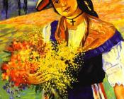 弗朗西斯 皮卡比亚 : Young Girl with Flowers